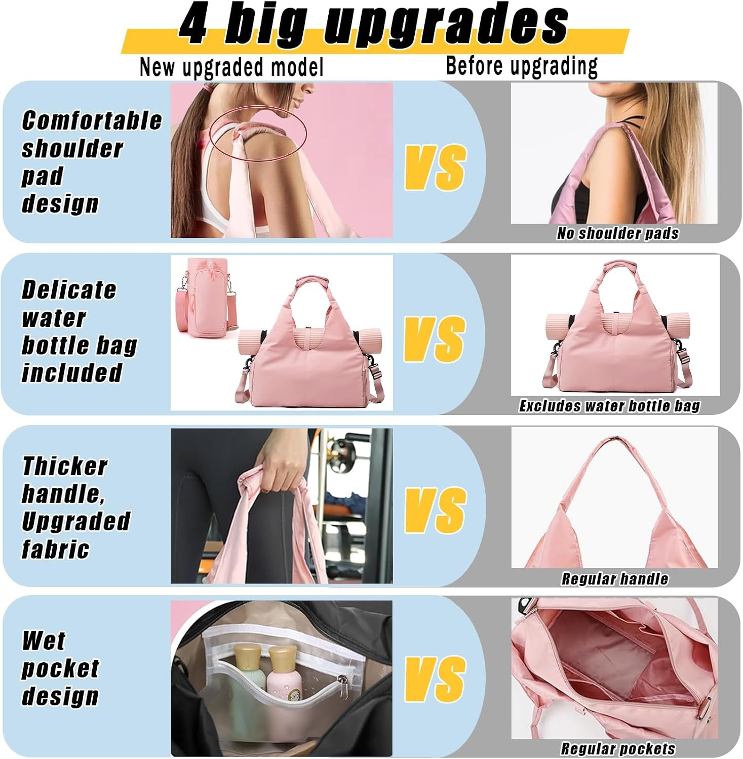 Yoga Mat Bag, Sport Yoga Gym Bag for Women, Lightweight Yoga Mat Bag Carrier with Yoga Strap, Carryall Yoga Tote Bag