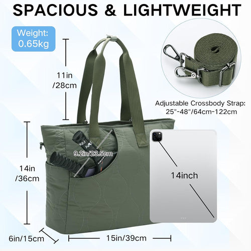 Pickleball Tote Bags for Women with Fence Hook, Quilted Puffer Pickleball Paddle Holder Case Gym/Sports Tote