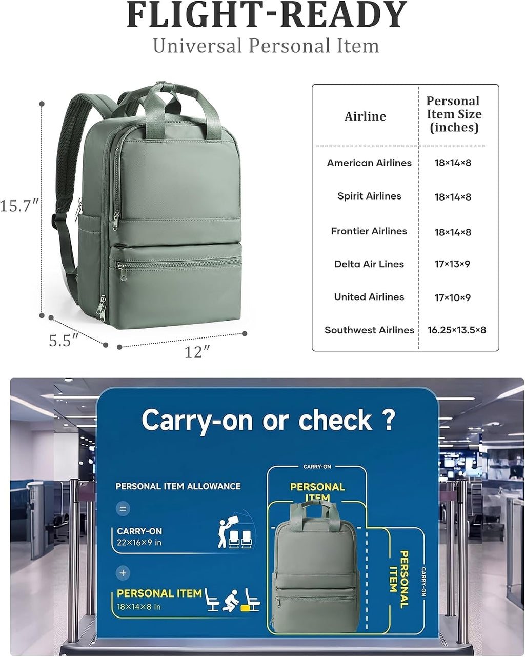 Small Travel Backpack for Women Men Personal Item Travel Bag Carry on Backpack for Travel Carry on Luggage
