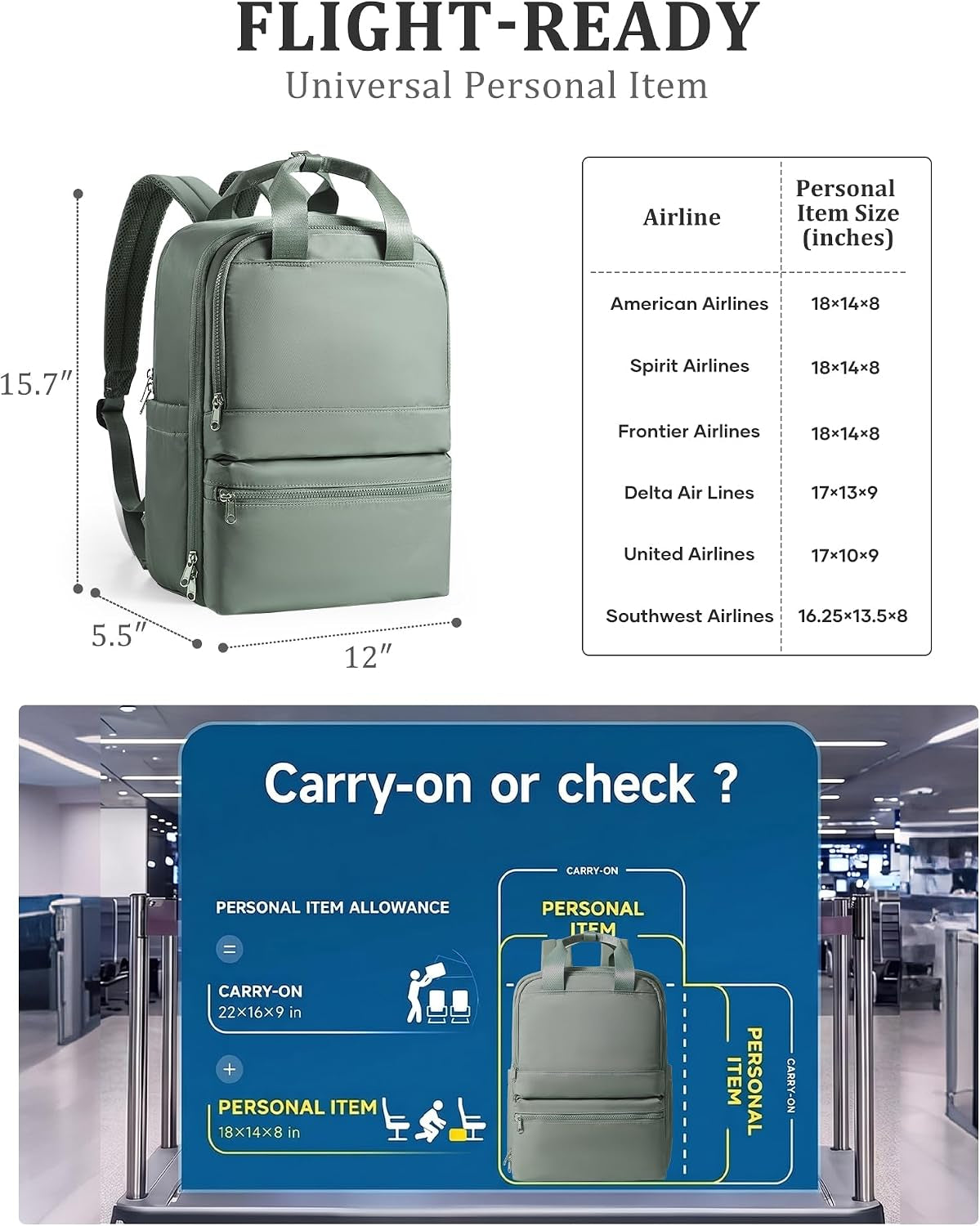Small Travel Backpack for Women Men Personal Item Travel Bag Carry on Backpack for Travel Carry on Luggage