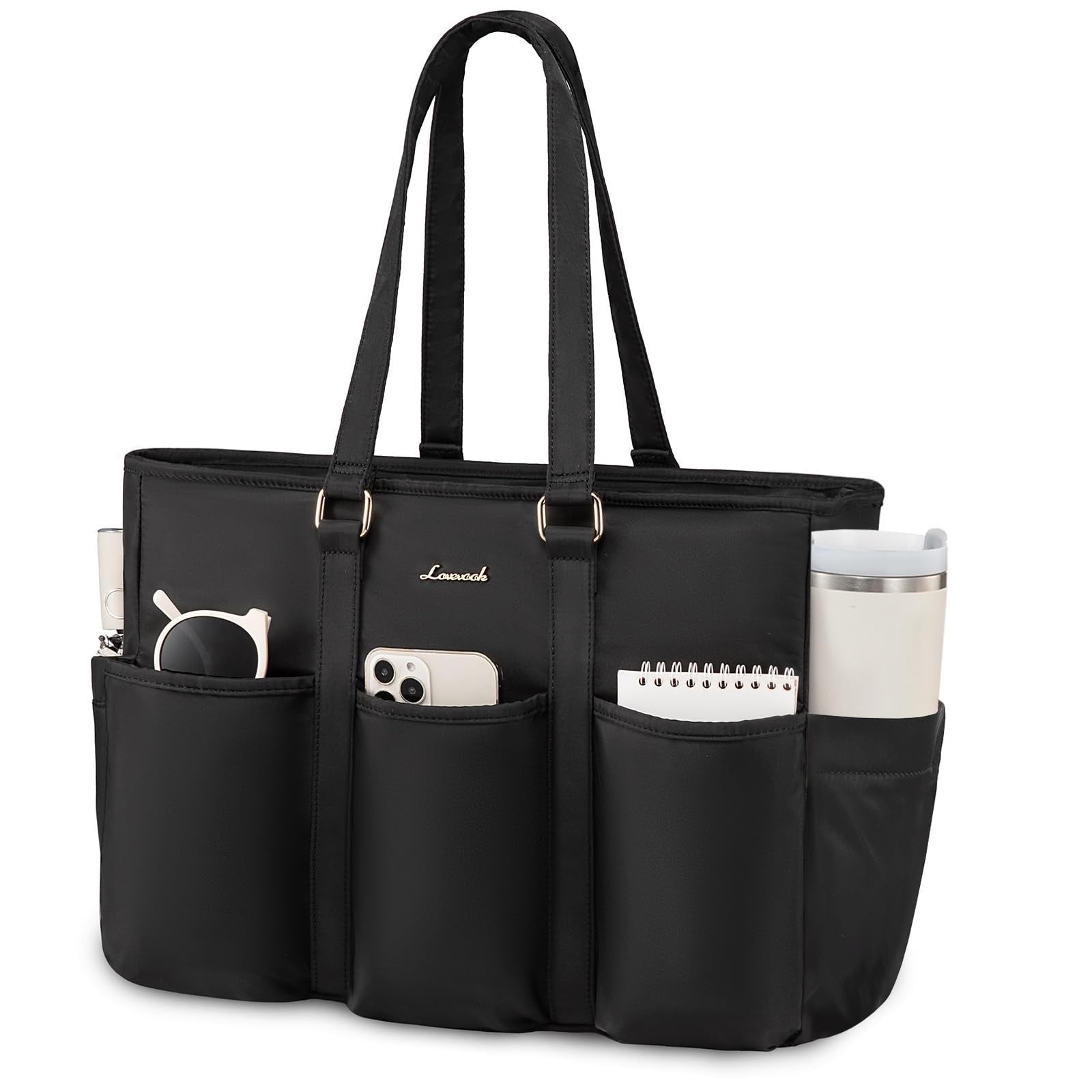 Laptop Tote Bag for Women Work, Teacher Tote Bag Nurse Bag with Large Cup Hol...