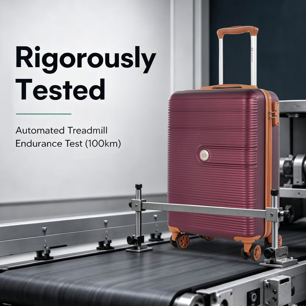 3-Piece Hardside Spinner Carry on Luggage Set with TSA Lock and Travel Bag, Wine Red