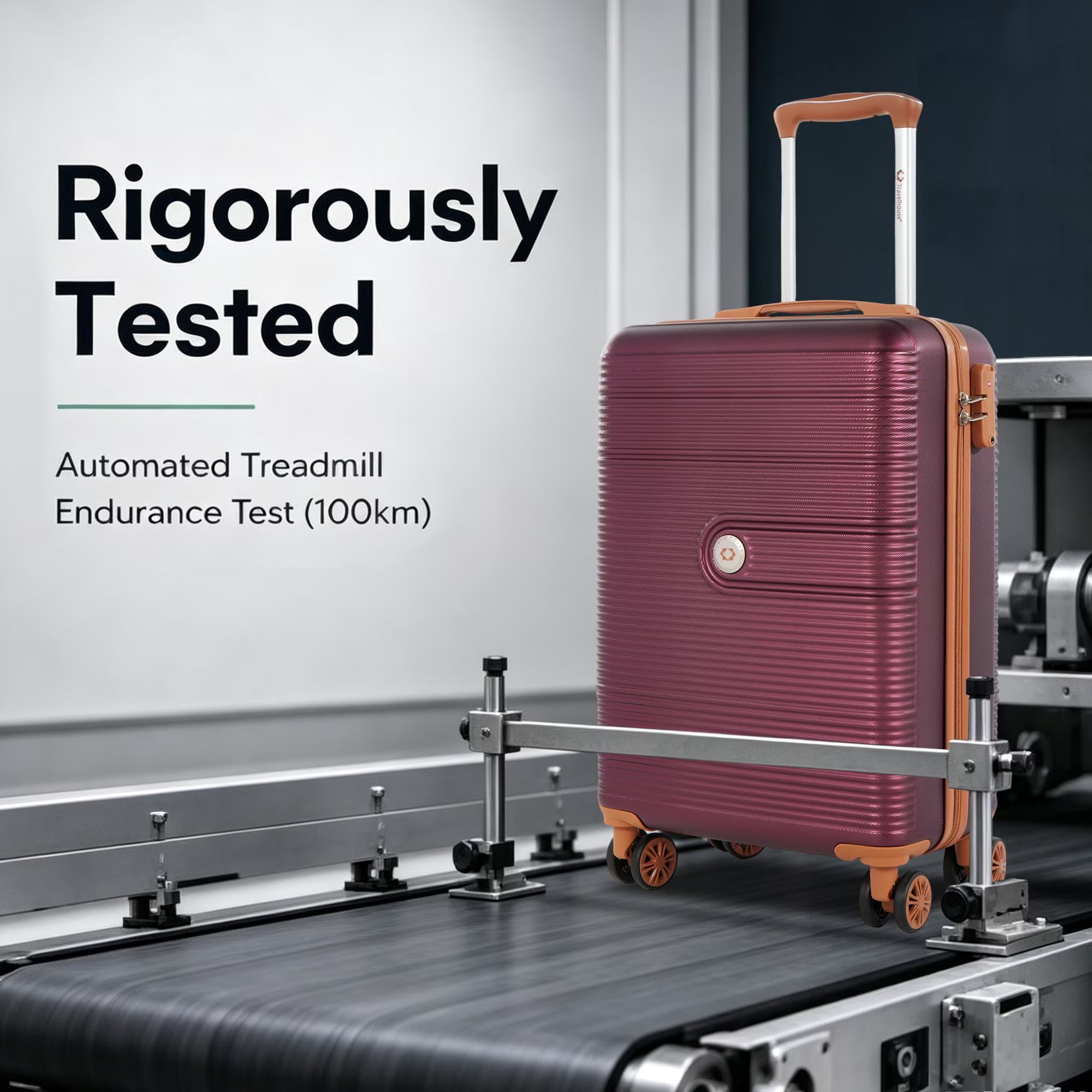 3-Piece Hardside Spinner Carry on Luggage Set with TSA Lock and Travel Bag, Wine Red