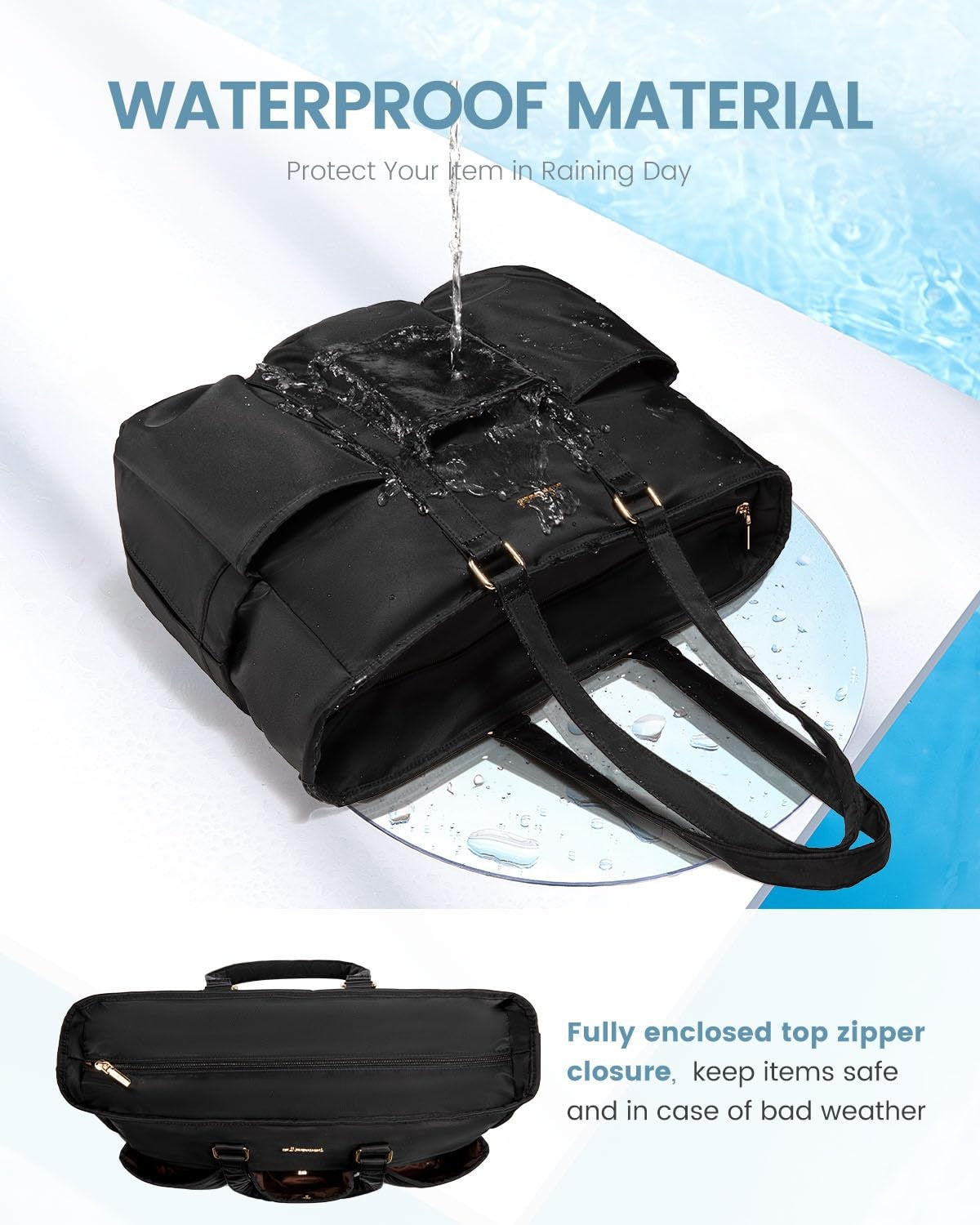 Laptop Tote Bag for Women Work, Teacher Tote Bag Nurse Bag with Large Cup Hol...