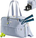 Tennis Bag for Women with Shoe Compartment, Large Tennis Racket Bag Fits 2 Racquets, Pickleball Gym Sports Tote with Shoulder Strap & Water Bottle Pocket