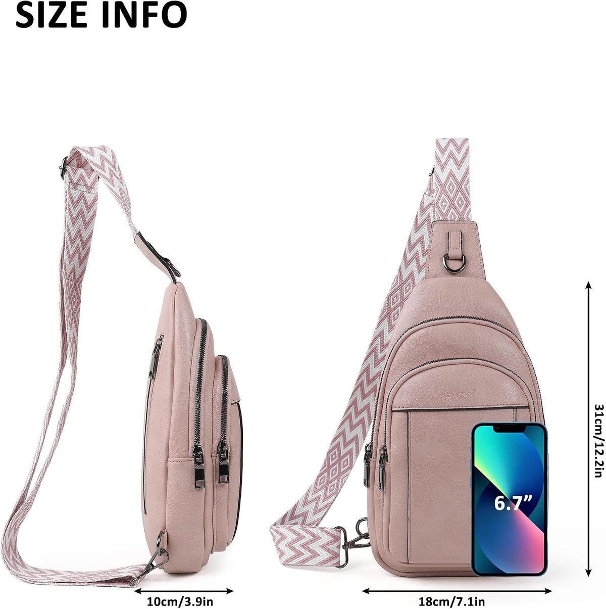 Small Sling Bags for Women, Leather Cross Body Purses Bag for Daily Travel Leisure Sport Fanny Packs with Adjustable Strap